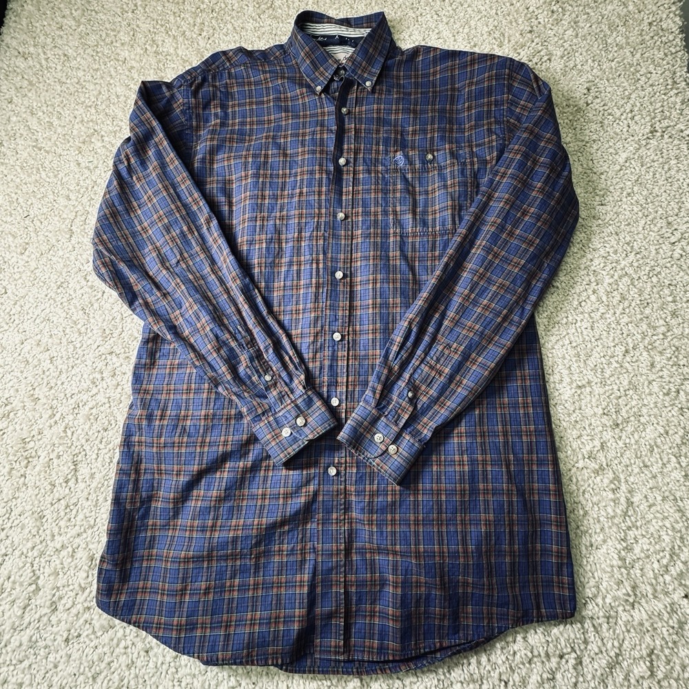 Wrangler George Strait Cowboy Cut Long Sleeve Button Up Men's XLT Western Blue